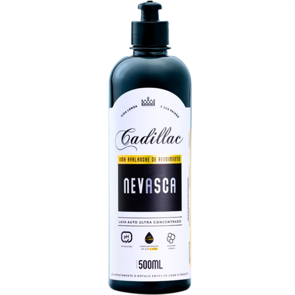 Shampoo Automotivo Cadillac 500ml PH Neutro Ultra Concentrado 1:1600 Alta Densidade e Lubrificação
