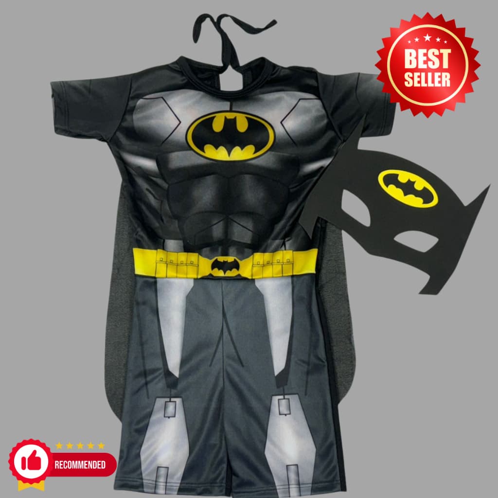 Fantasia Temática Batman Preto Infantil Heróis Menino Com Mascara