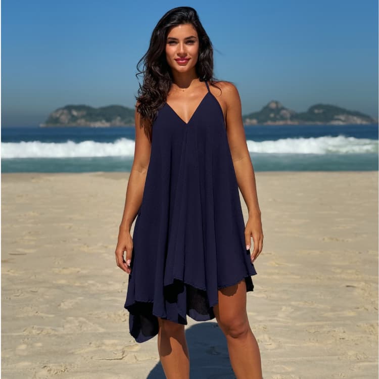 Vestido Saída de Praia Praiano Liso