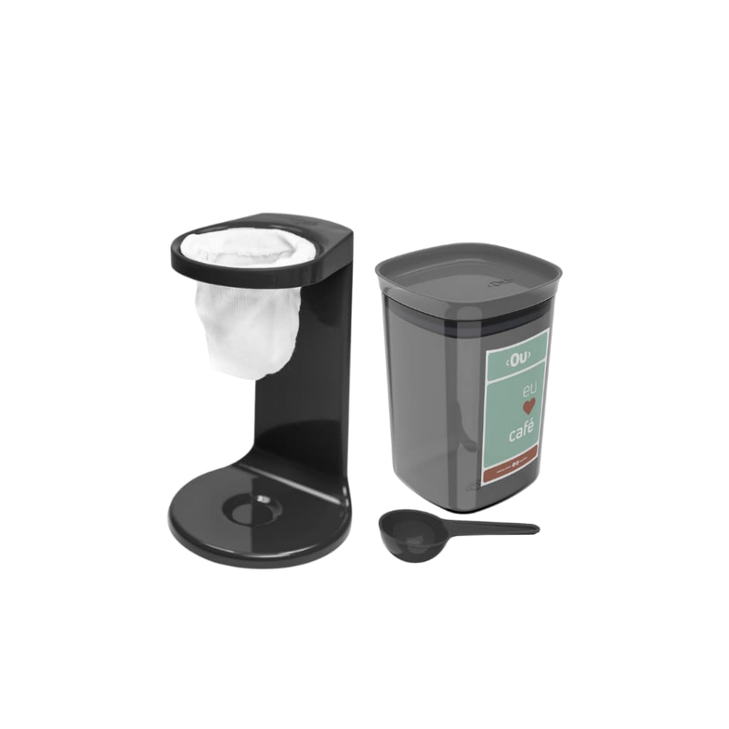 Kit Café OU My Coffee – Passador Manual + Pote Hermético para Armazenar Café | Coador + Pote Vedado