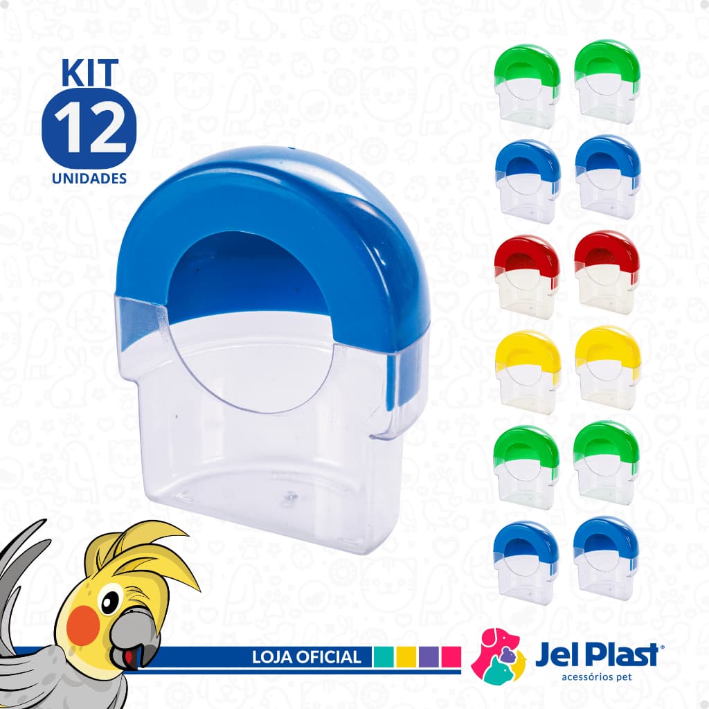 Comedouro Para Pássaros Aves Roller 50 ml Jel Plast