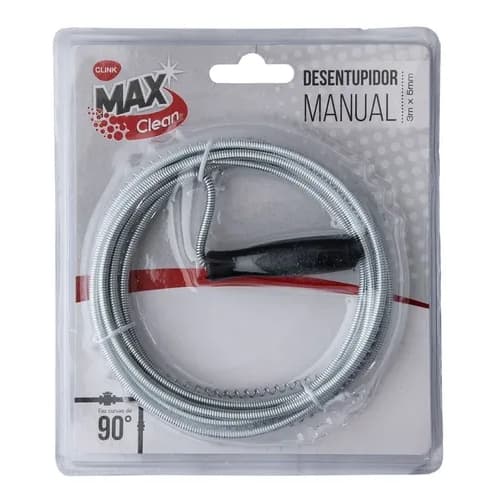 Desentupidor Manual Aço Inox 3m X 5mm Cozinha Ralo Banheiro