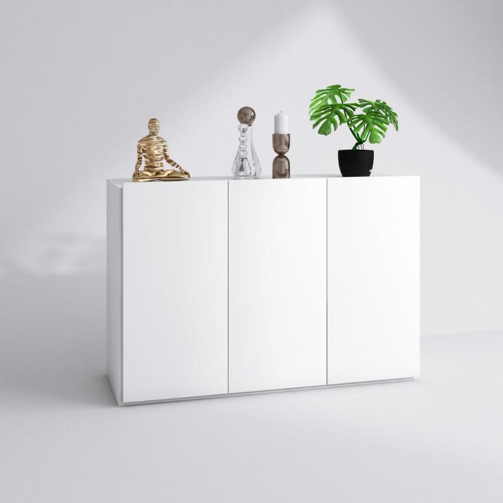 Armário De Parede Multiuso 3 Portas Branco Buffet 3 Portascc