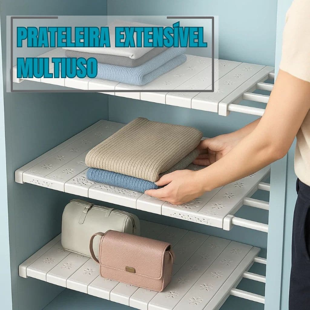 Prateleira Extensível Organizador Multiuso Ajustável Branco