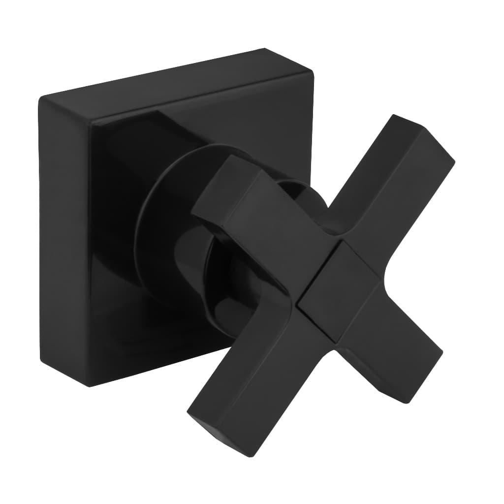 Acabamento Para Registro Chuveiro ABS Plástico Preto Quadrado Cruzeta Banheiro Padrão Deca 1/2" - 3/4" ou 1"