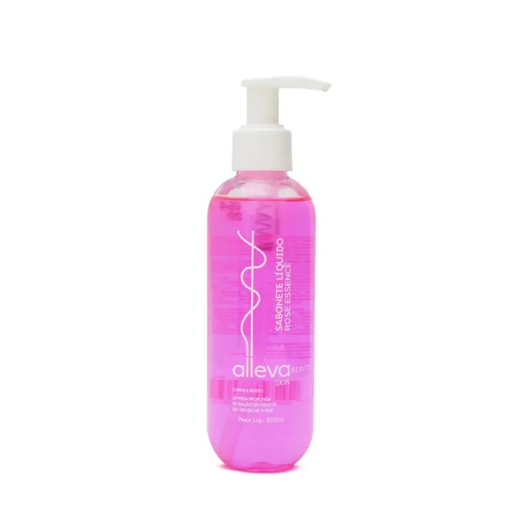 Sabonete Líquido Corpo e Rosto Rose Essence 200ml - Alleva