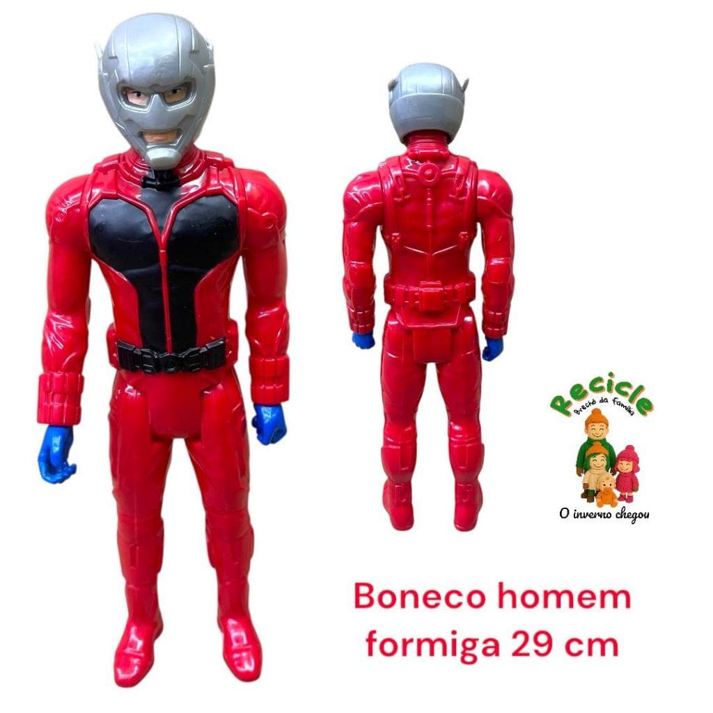 Boneco herói vermelho com capacete 29 cm – Recicle Mamãe & Bebê Brechó Infantil