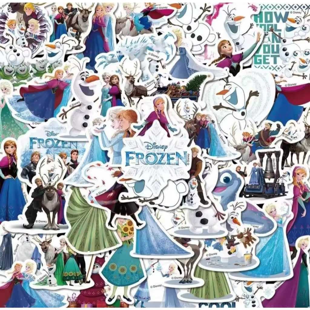 Kit 50 Peças Adesivo Infantil Personagens Frozen Disney Á Prova D'água
