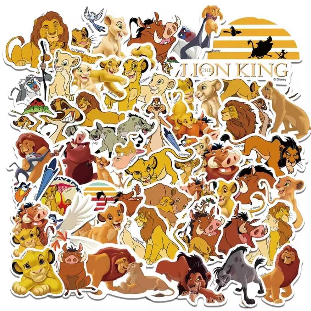 Kit 50 Peças Adesivos Animados Rei Leão Disney Á Prova D'água