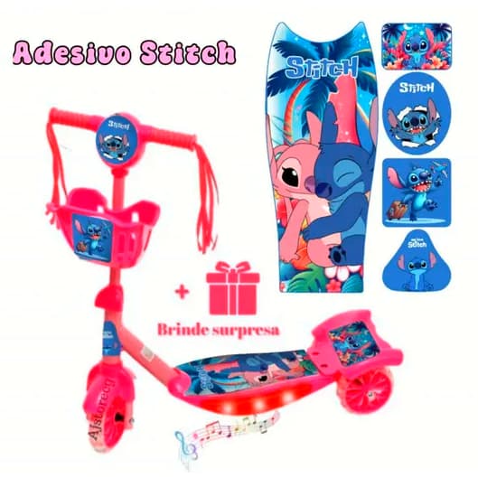 Patinete Menino e Menina 3 Rodas Ajustável  70 cm + Surpresa + Entrega em Todo Brasil