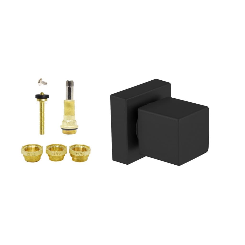 Kit Reparo Conserto Salva Registro Pressão Chuveiro Universal 7 Medidas de Rosca 7 x1 com 16 estrias Acabamento Preto