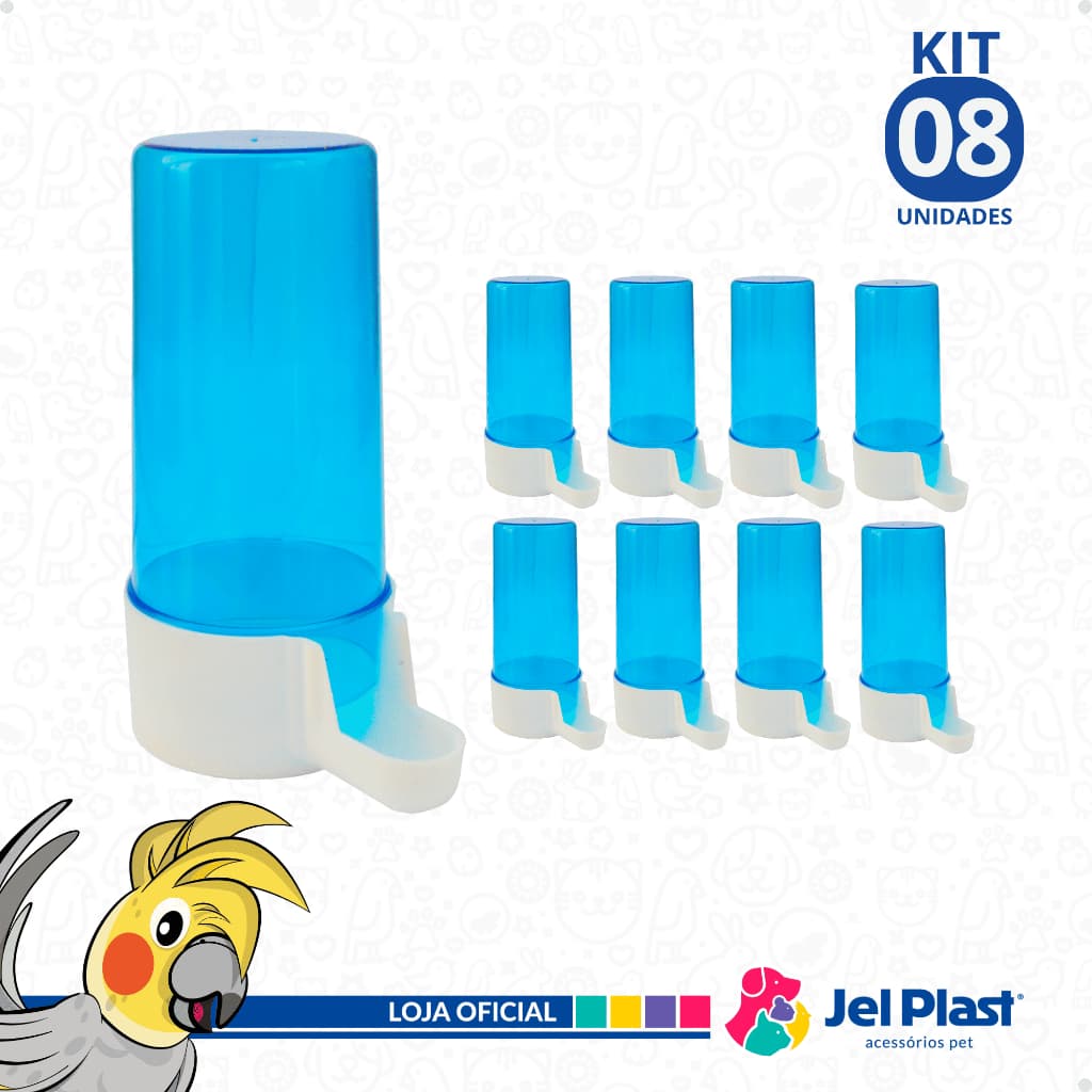 Bebedouro Para Pássaros Aves Italiano 200 ml  Malha Larga / Malha Fina Jel Plast