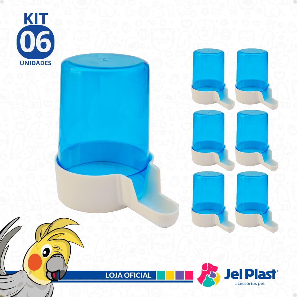 Bebedouro Para Pássaros Aves Italiano 300 ml Malha Larga / Malha Fina Jel Plast
