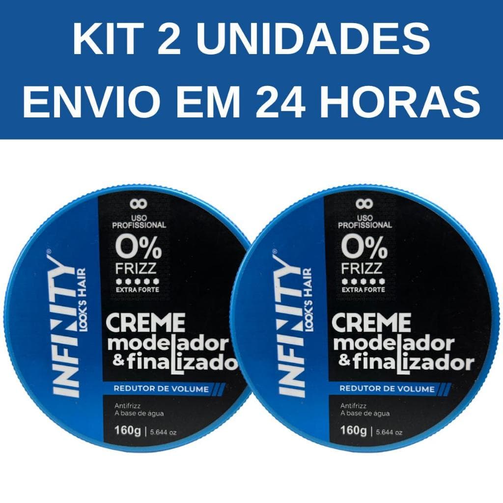 Kit 2 Pomadas Creme Modelador Infinity Mega Fixação 160g - Envio em 24 Horas