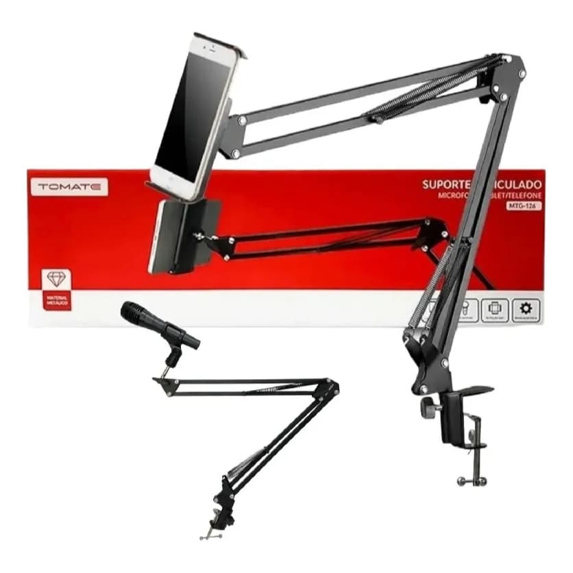 Tomate MTG-126 suporte preto para celular de 35cm