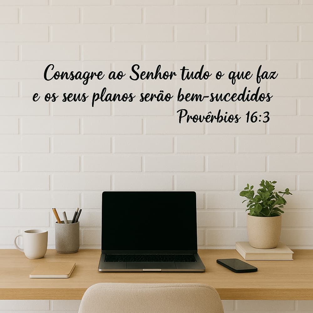 Frase Consagre ao Senhor Tudo O Que Você Faz Letreiro Decorativo em MDF