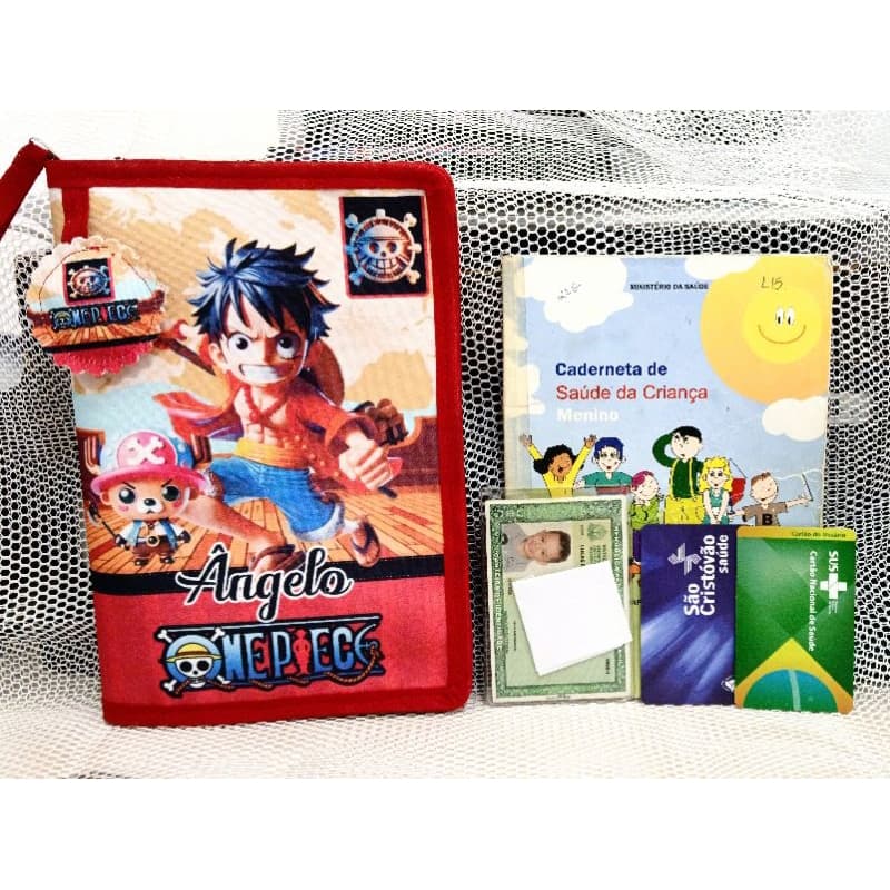 Capa para caderneta de vacina IMPERMEÁVEL Porta Documentos infantil com zíper One Piece