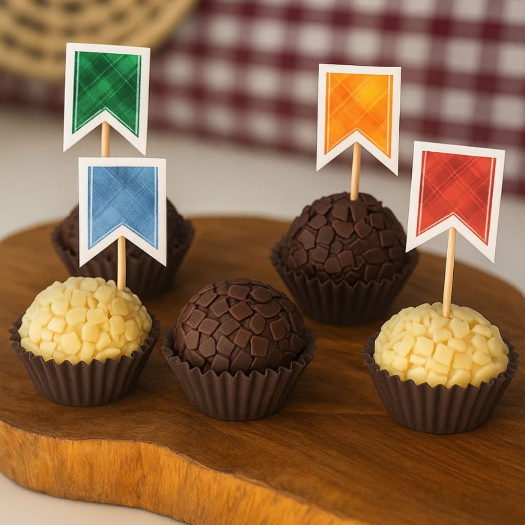 20 Tag para Doces e Aperitivo Topper Bandeirinha Enfeite Festa Junina São João Decoração para Arraiá