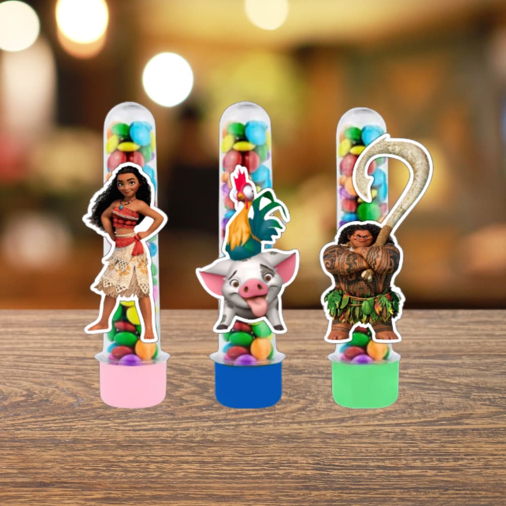 30 ou 60 Tag Moana para tubete - Tag Festa Moana - Tag para tubete tema Moana