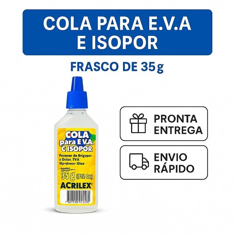 Cola para E.V.A e Isopor Acrilex - Artesanato - Lembrancinhas - Escola - Papelaria Criativa
