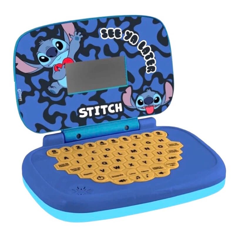 Laptop Educativo de Brinquedo Stitch Bilingue Candide