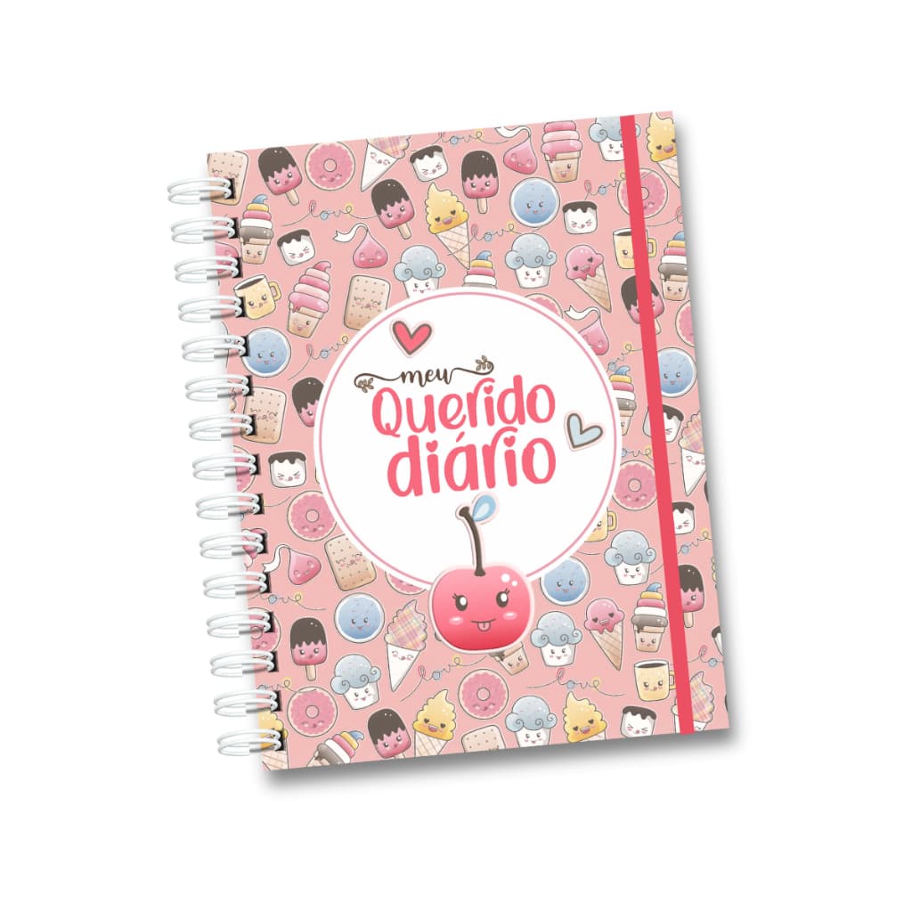 Meu Querido Diário Capa Dura com Elástico Diário Para Meninas A5 200 Páginas