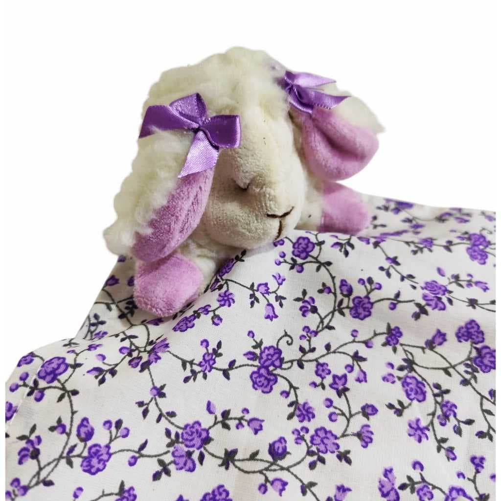 Naninha Para Bebê Com Porta Chupeta Ovelhinha Ovelha Floral LILÁS 100% Algodão promocional