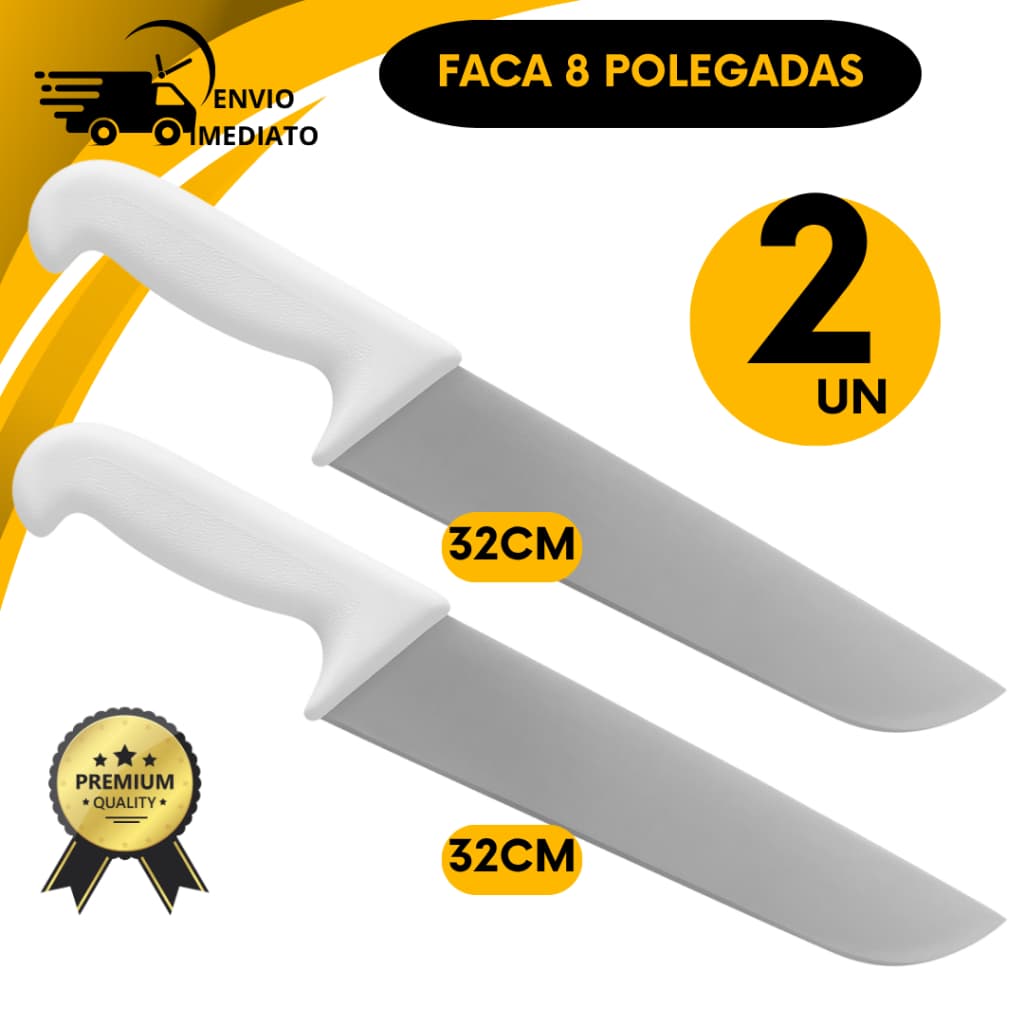 Faca Carne Chef Aço 8 Polegadas Profissional Churrasco Cozinha Alta Qualidade Corte Preciso