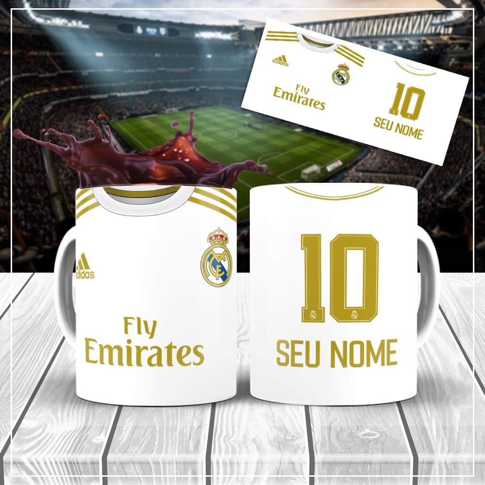 Caneca Real Madrid Oficial – Presente Perfeito para Fãs Merengues! ⚪⚽