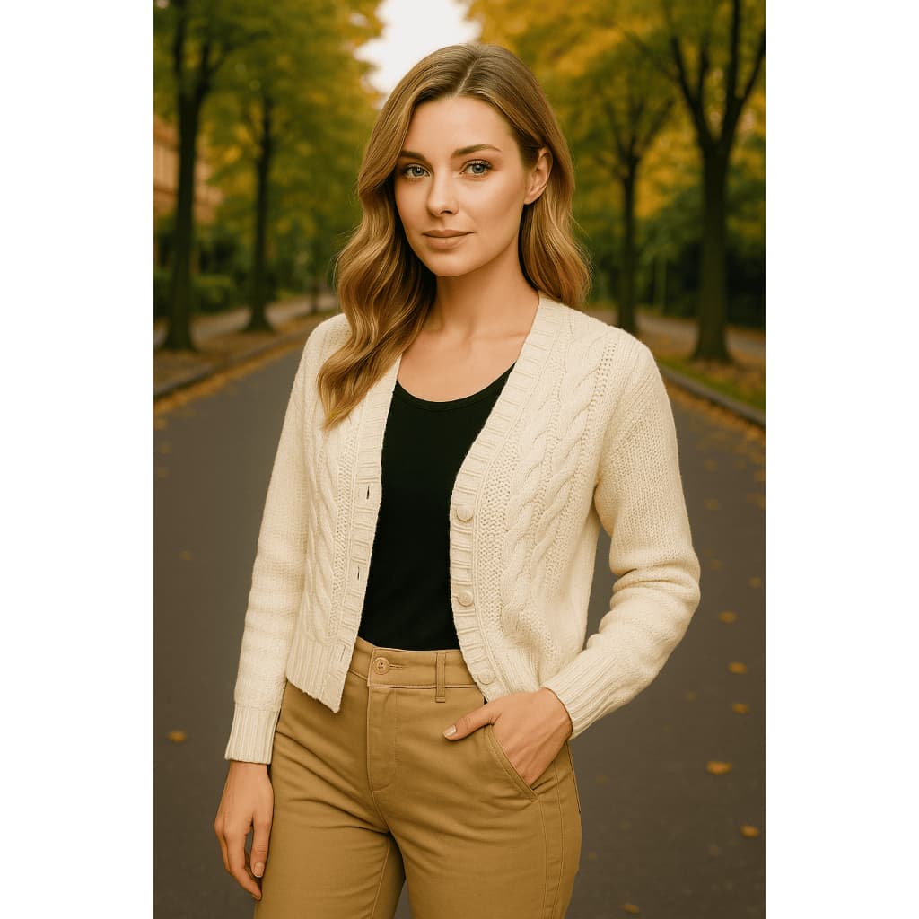 Casaco Básico  Botões casaquinho lã Blusa de frio feminina Tricot