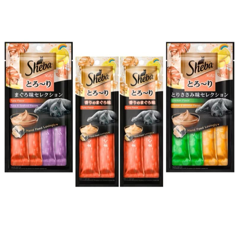 Petisco Sheba Cremoso para Gatos Churu Creamy Sabores Sortidos 4 Unidades