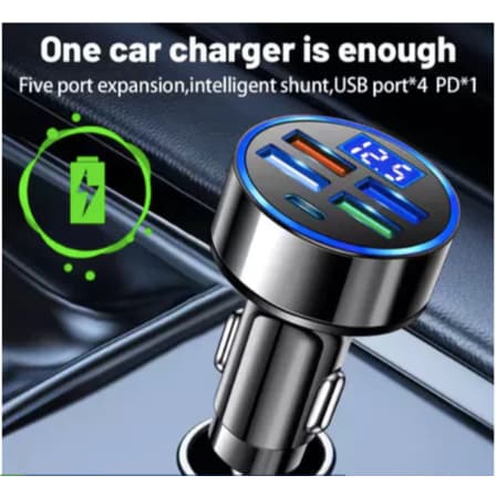 5 Portas Carregador De Carro Carregamento Rápido PD QC3.0 USB Telefone Tipo C Adaptador IOS/ANDROID