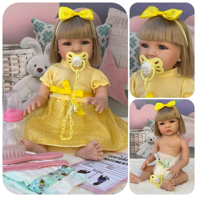 Linda Bebe Reborn Original Barata Promoção de Natal com Acessórios Chupeta e Mamadeira