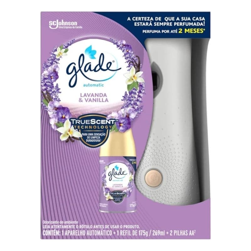 Glade Aromatizador de Ambiente Automático Lavanda e Vanilha, Kit Aparelho e Refil, 269ml