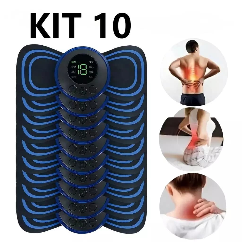KIT Mini Massageador EMS Estimulador Elétrico De Pescoço Portátil Para Alívio Dor Muscular Cervical