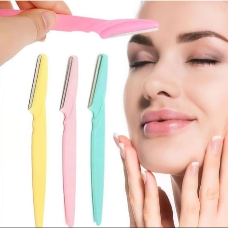 kit com 3 Navalhete Navalha Feminina Para Sobrancelha E depilação Rosto Lâmina