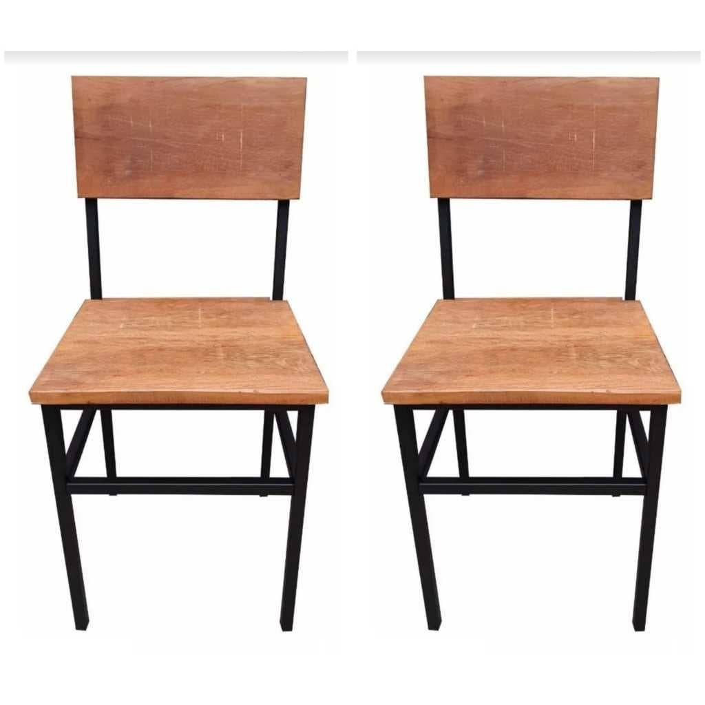 Conjunto 2 Cadeiras Banco Banqueta Cadeira Bistrô Industrial Kit 2 Peças