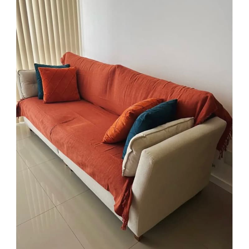 Manta 3,00M x 1,80M Sofá King Grande Grossa Decoração Sala Protetora Decorativa Colcha Coberta