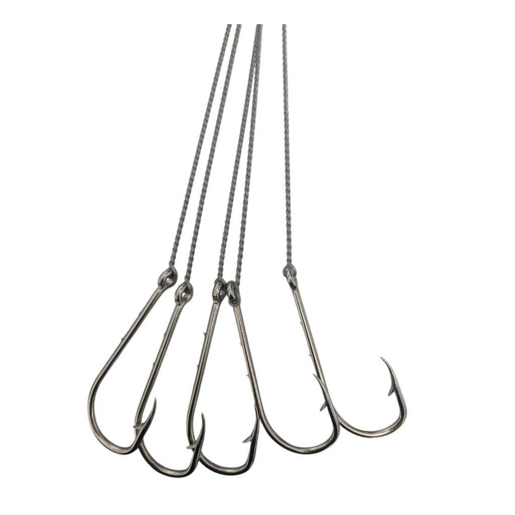 KIT ANZOL 4330 ENCASTOADO CABO FLEXÍVEL PARA PESCA 5/0 -6/0-7/0 03 UN DE CADA TAMANHO