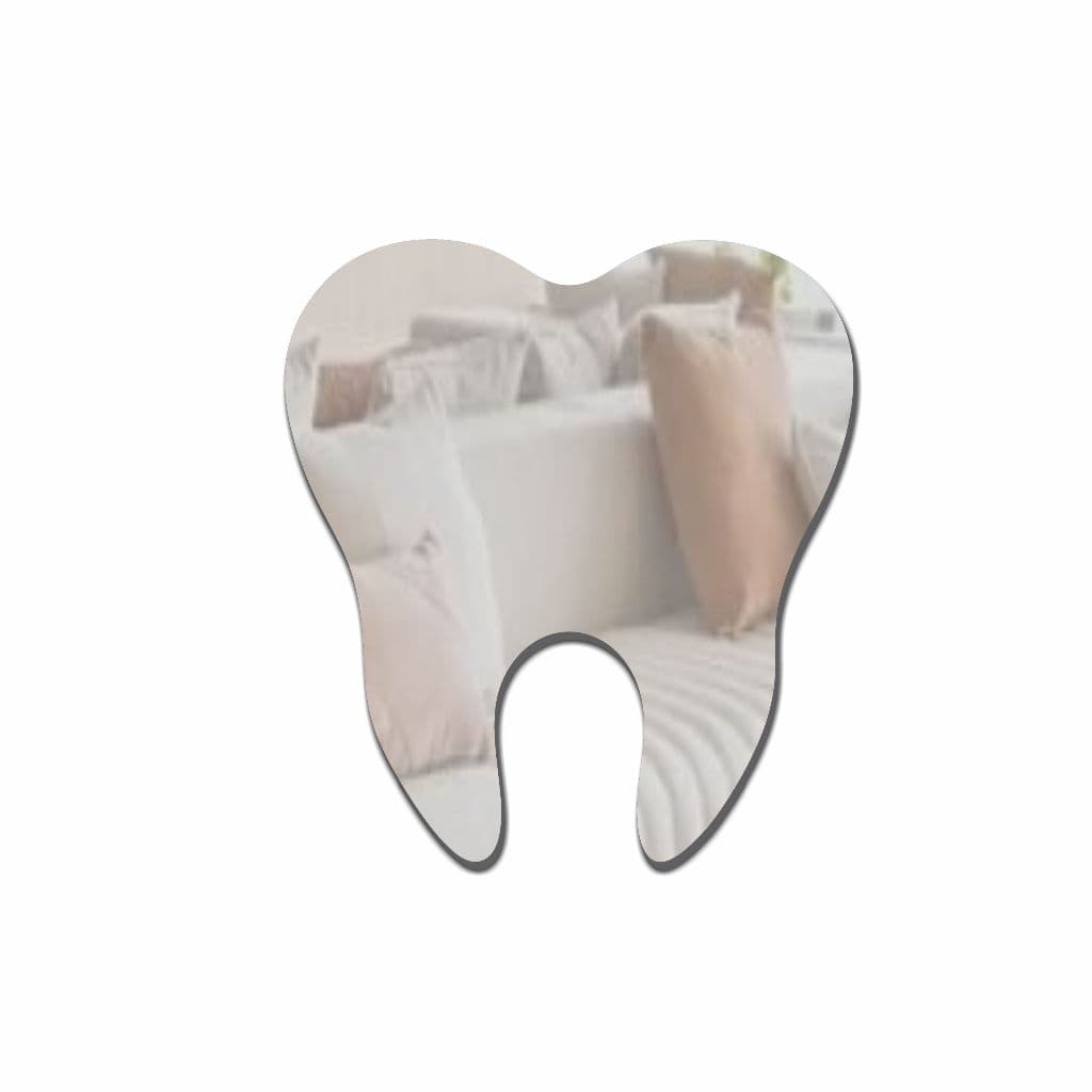 Espelho Decorativo de Parede Dente Acrílico Espelhado 10 cm
