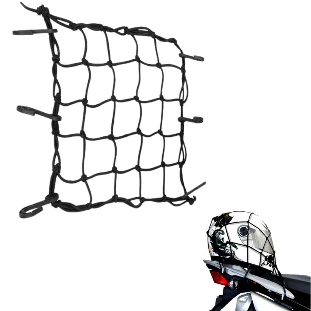Rede Elástica Aranha P/ Moto Bagageiro Capacete 35X35 Universal
