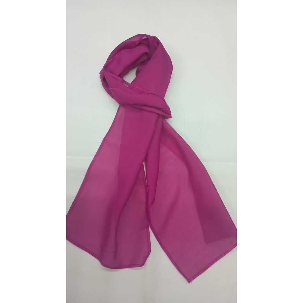 LENÇO  DE CHIFFON LISO ROSA FÚCSIA CONGRESSO FESTIVIDADE