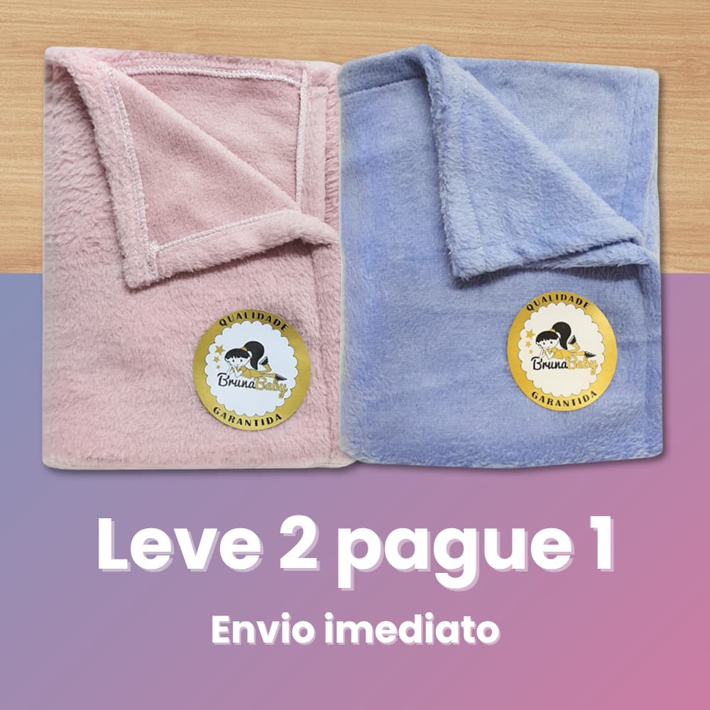 Kit 2 Peças Manta Soft Cobertor Quentinho Bebê