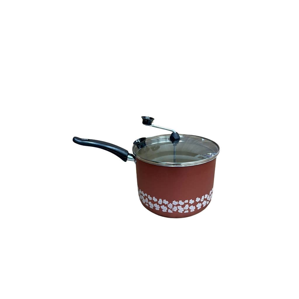 Pipoqueira Antiaderente Decorada cereja com tampa de vidro 4,3 Litros