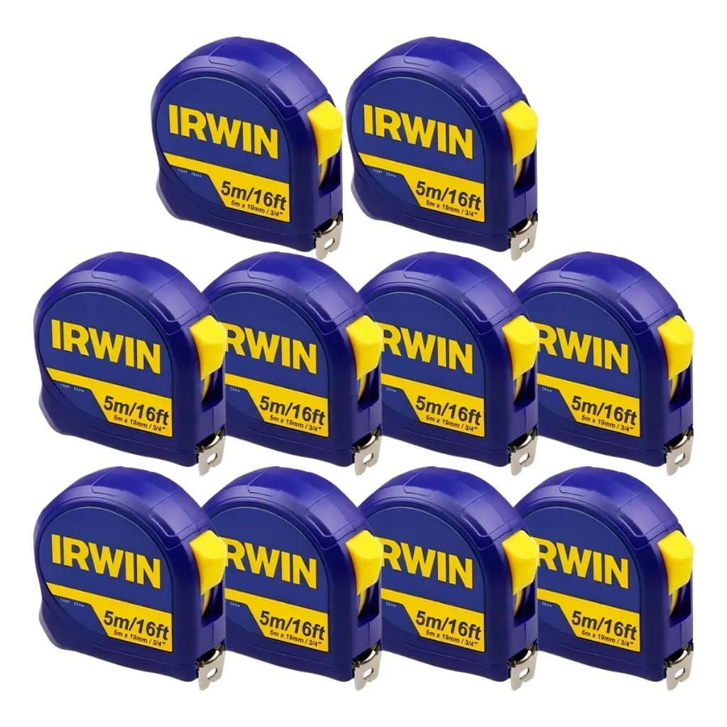 KIT 10 Trenas Manual de Bolso IW13947 Irwin Standard 5 Metros com Trava