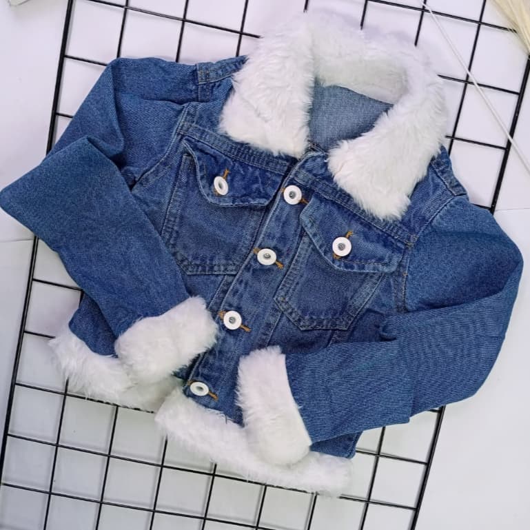 Jaqueta Jeans Infantil Feminina com Pelucia