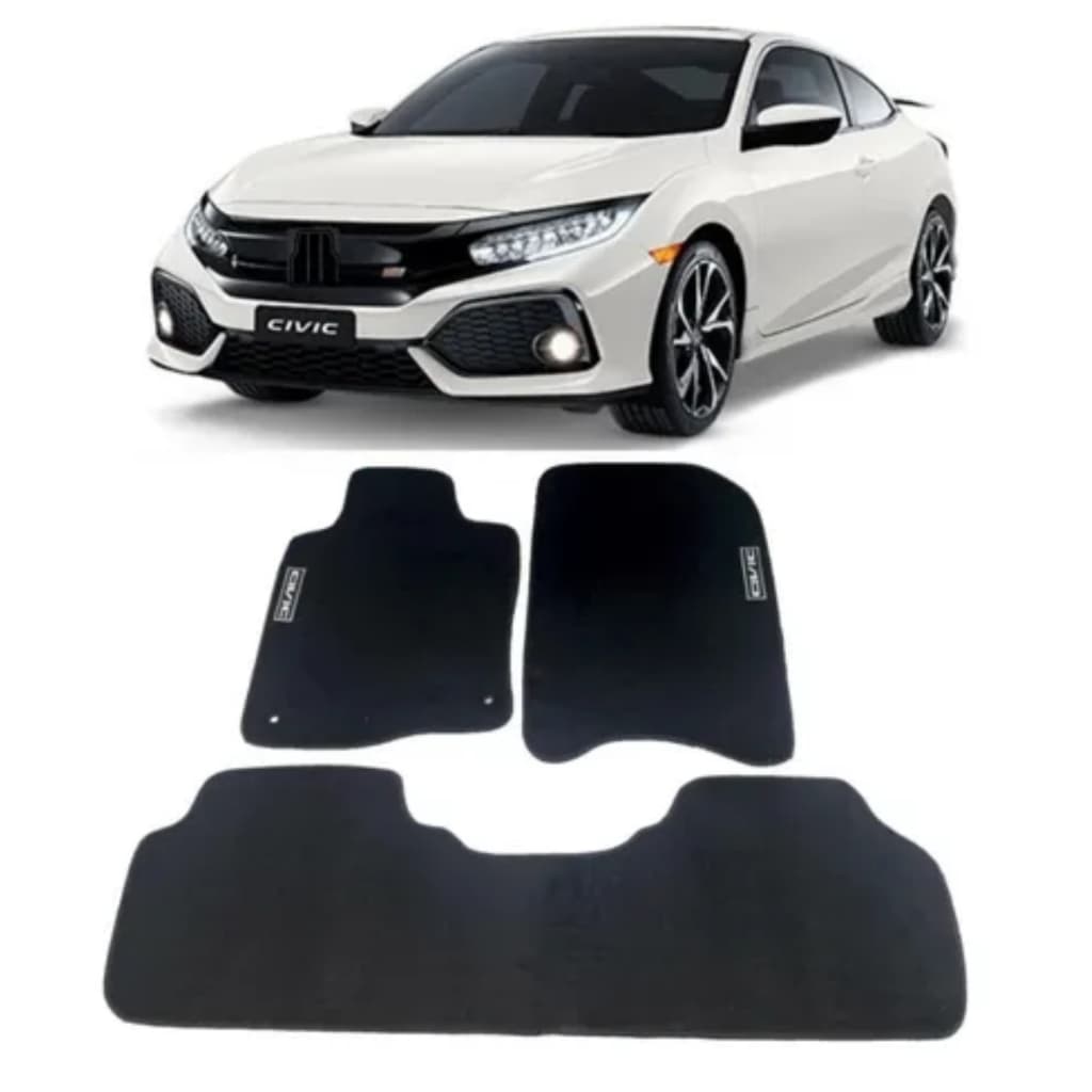 Jogo Tapete Carpete para Carro Civic G10 2016 A 2021 Personalizado