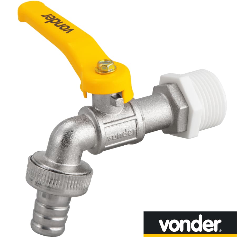 Torneira Esfera Jardim Quintal Tanque 1/2 Metalica 1/4 volta VONDER