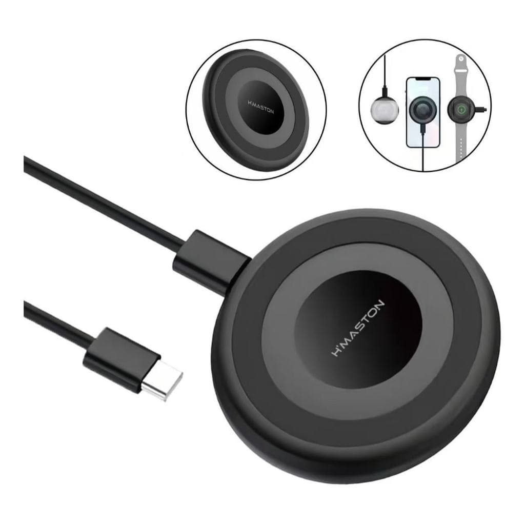 H´MASTON YD73 Sem LED/YD74 COM LED Carregador Magnético Indução 3 Em 1 Sem Fio Rápido 15W