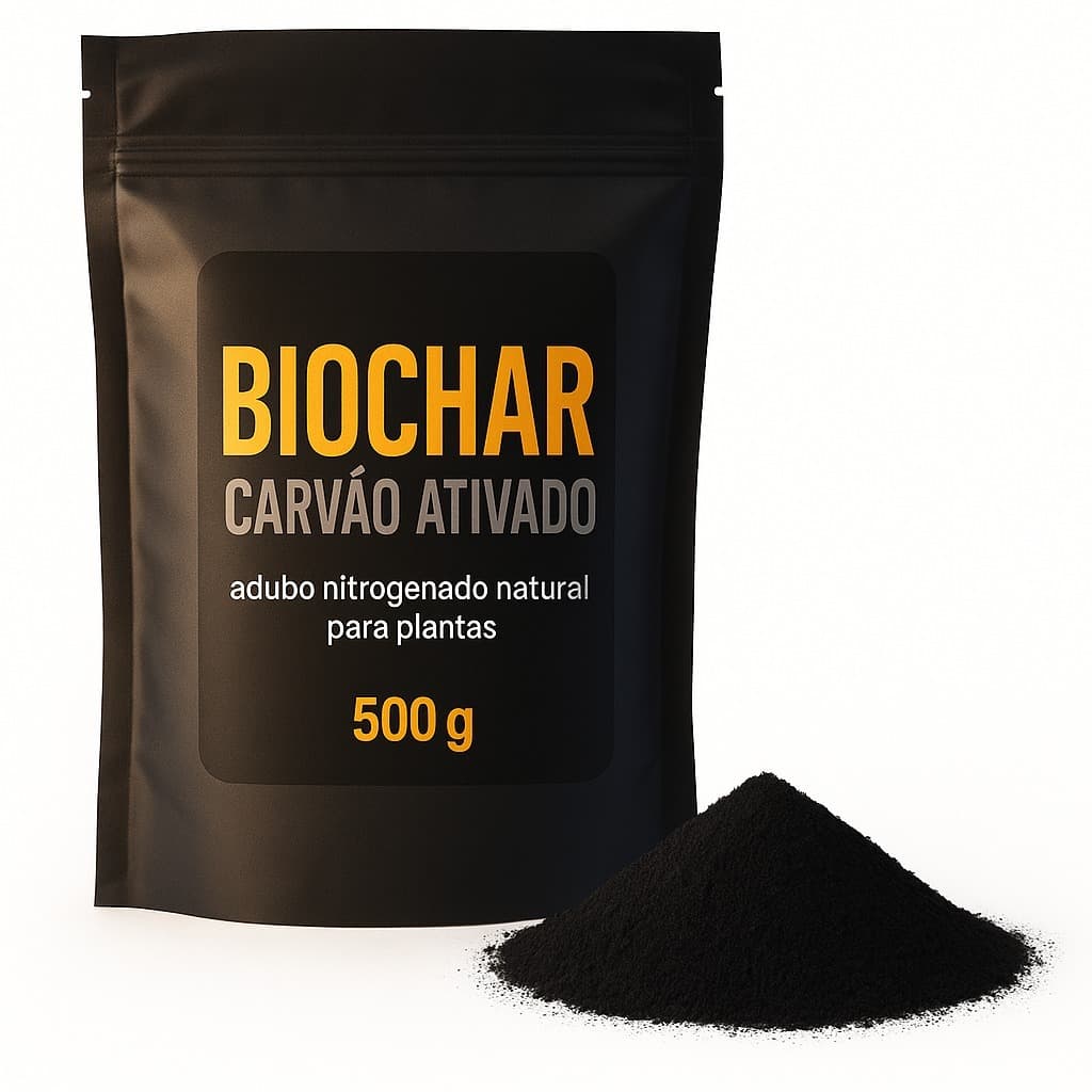 Biochar Biocarvão 1 Kg Vegetal Condicionador Natural Cultivo Orgânico Horta Jardim Plantas Saudáveis